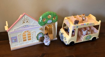 sylvanian nursery double decker bus